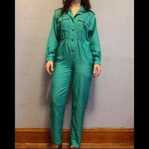 Vintage 80’s DREAMS Silky Green Jumpsuit